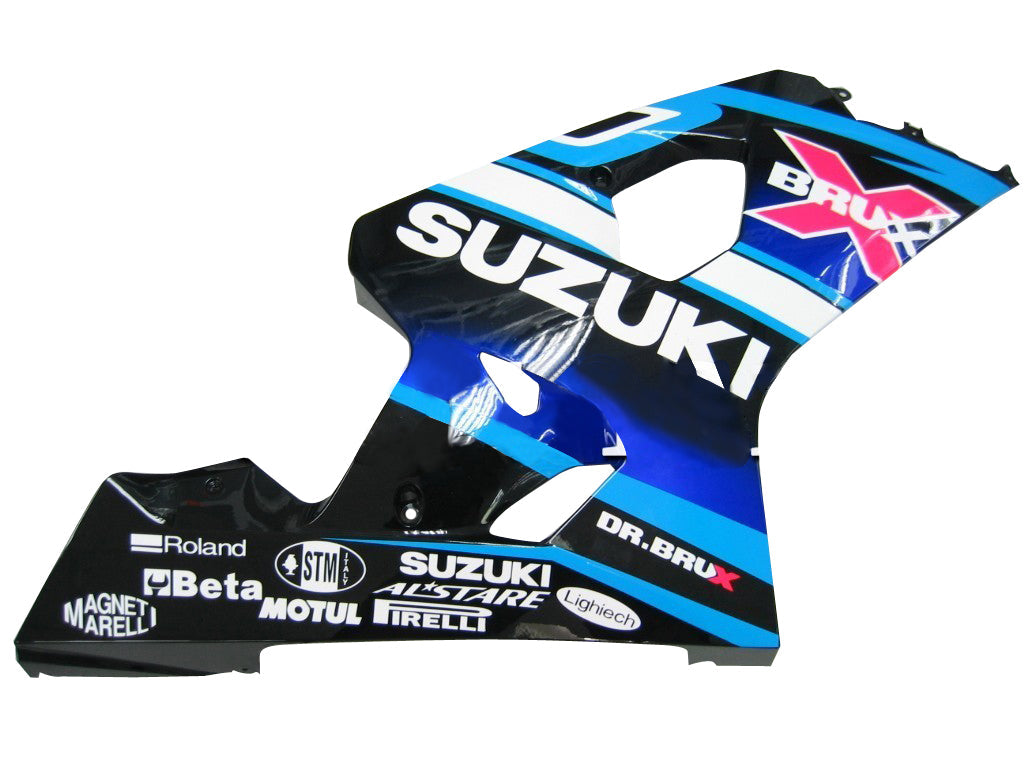 2004-2005 Suzuki GSXR 600 750 Amotopart Fairings White Blue Brux GSXR Racing