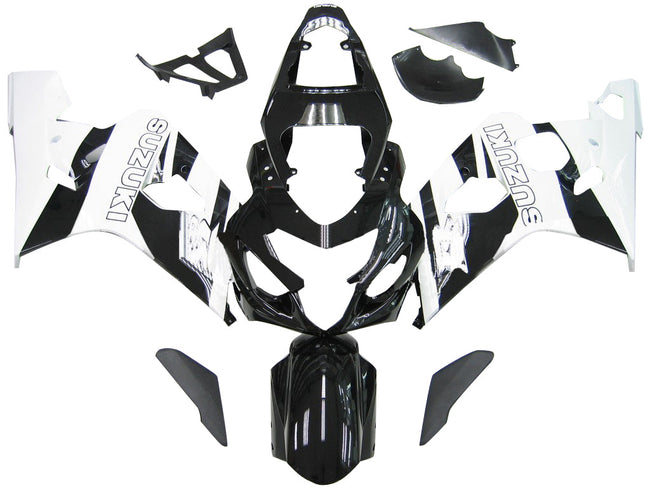 2004-2005 Suzuki GSXR 600 750 Amotopart Fairings Black White Suzuki GSXR Racing