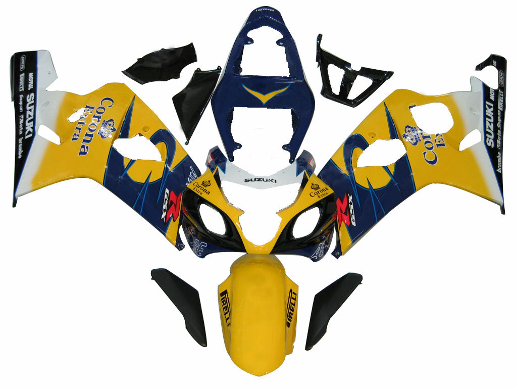 2004-2005 Suzuki GSXR 600 750 Amotopart Fairings Yellow Blue Corona GSXR Racing