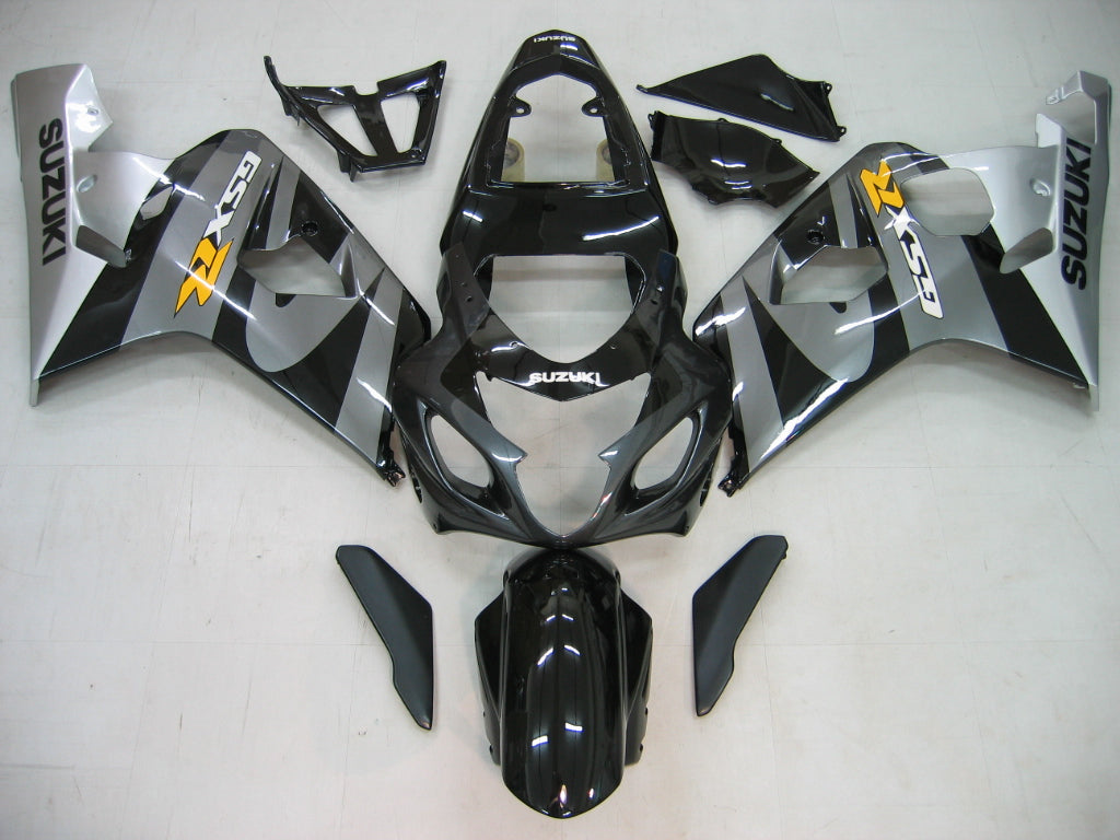 2004-2005 Suzuki GSXR 600 750 Amotopart Fairings Black & Silver GSXR Racing