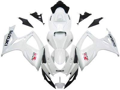 For GSXR 600/750 2006-2007 Bodywork Fairing White ABS Injection Molded Plastics Set