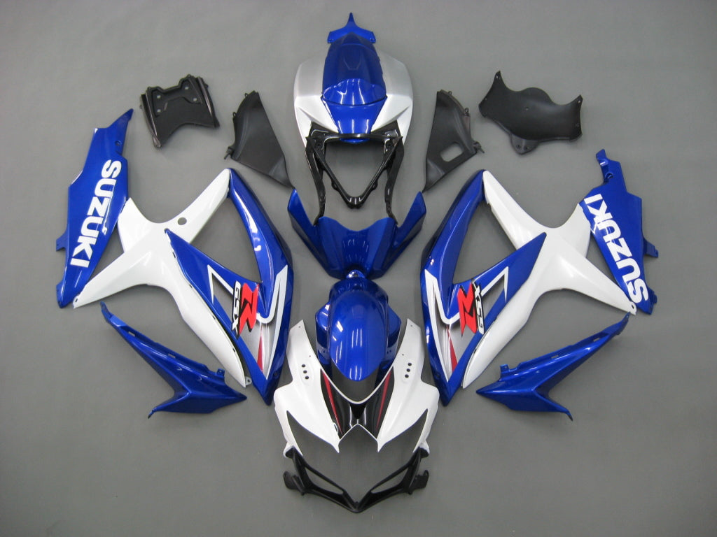 2008-2010 Suzuki GSXR600750 Amotopart Fairing White&Blue Kit