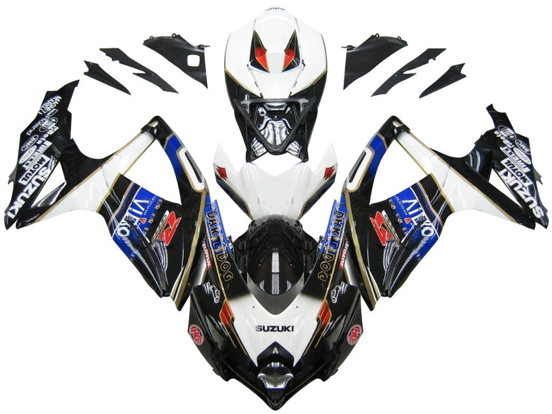 For GSXR 600/750 2008-2009 Bodywork Fairing Black ABS Injection Molded Plastics Set