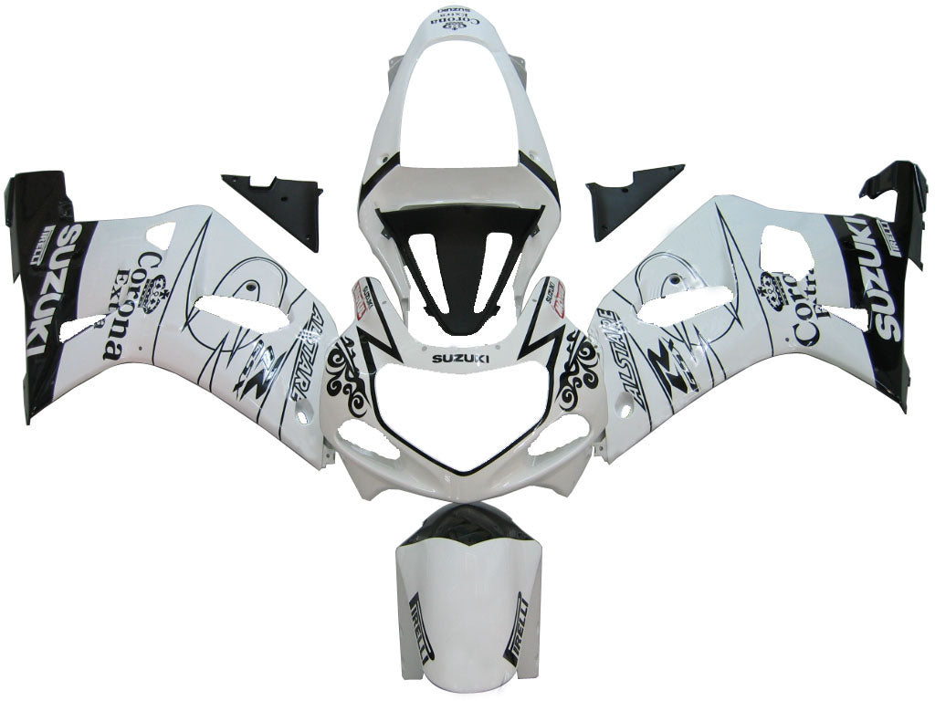 2001-2003 Suzuki GSXR 750 Amotopart Fairings White Black Alstare Corona Racing