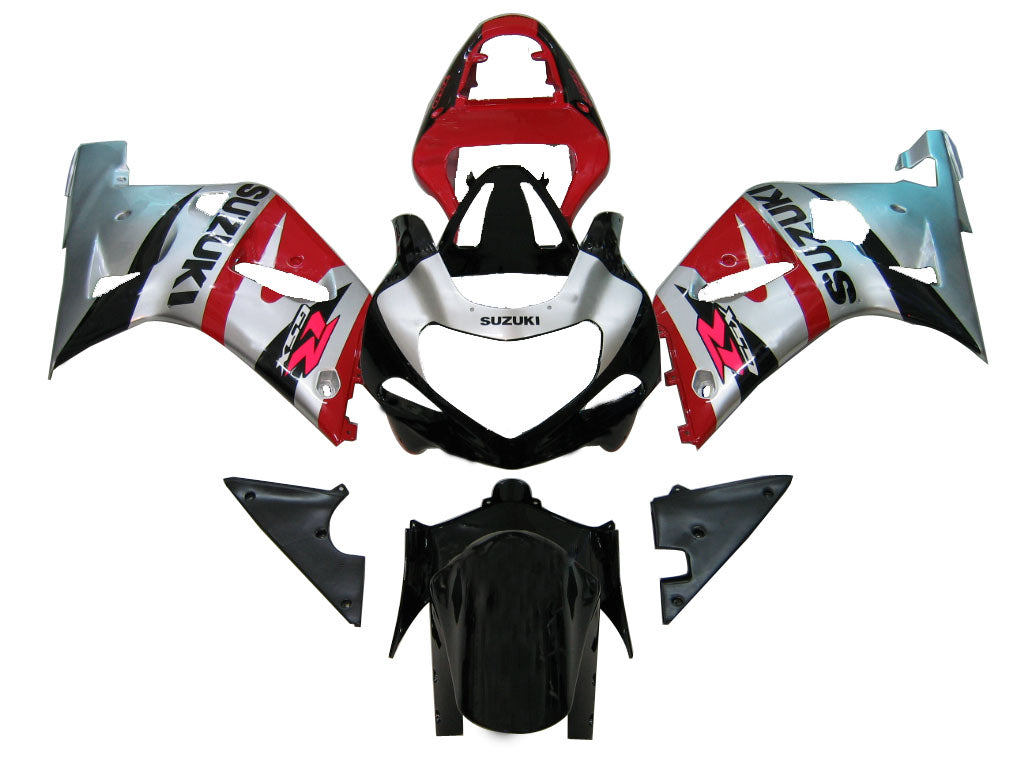 2001-2003 Suzuki GSXR 750 Amotopart Fairings White Red Lucky Strike Racing