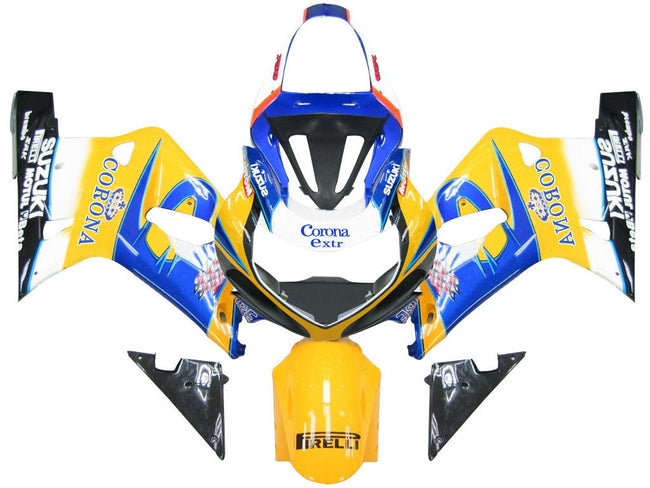 2001-2003 Suzuki GSXR 750 Amotopart Fairings Yellow & Blue Corona GSXR Racing