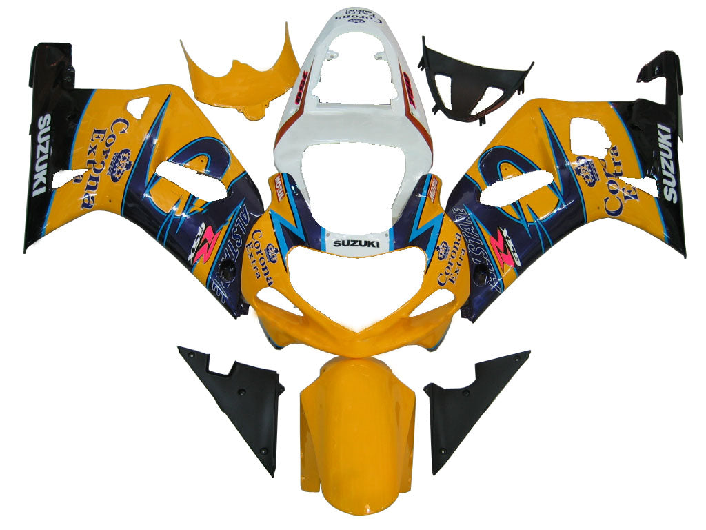 2001-2003 Suzuki GSXR 750 Amotopart Fairings White Red Lucky Strike Racing