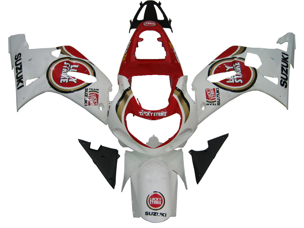 2001-2003 Suzuki GSXR 750 Amotopart Fairings White Red Lucky Strike Racing