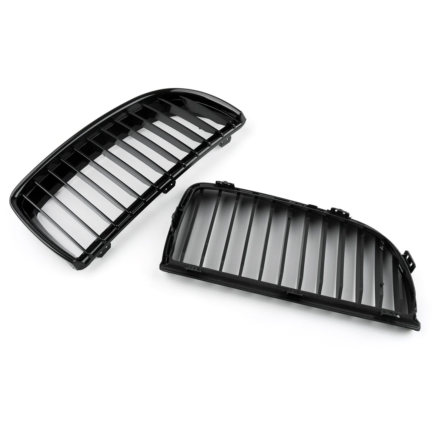 Front Kidney Grill Grilles L&R Gloss Black For BMW E90 3 Series Sedan 2005-2008