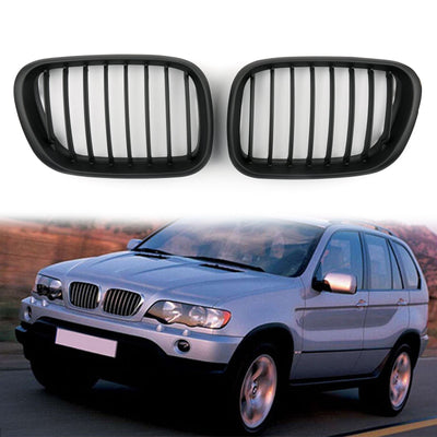 Matt Black Front Kidney Grill Mesh Grille For BMW X Series X5 E53 (1998-2003)