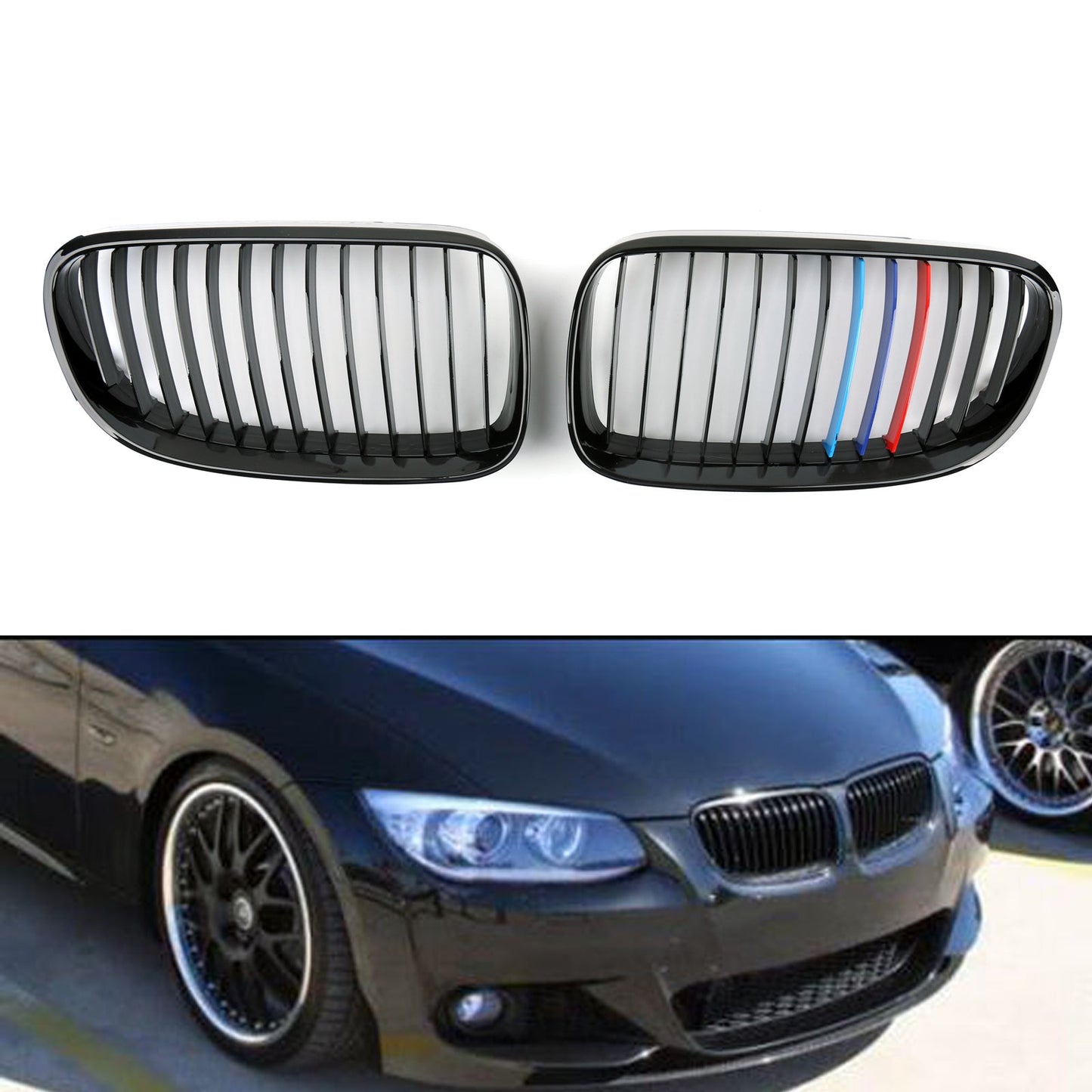 Front Kidney Grille M Color For BMW E92 E93 LCI 2Dr 328i 335i (2011-2014)