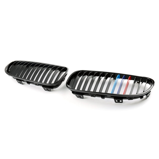 2x Gloss Black M Color Kidney Tuning Front Grille For BMW E92 E93 LCI 2D 11-14