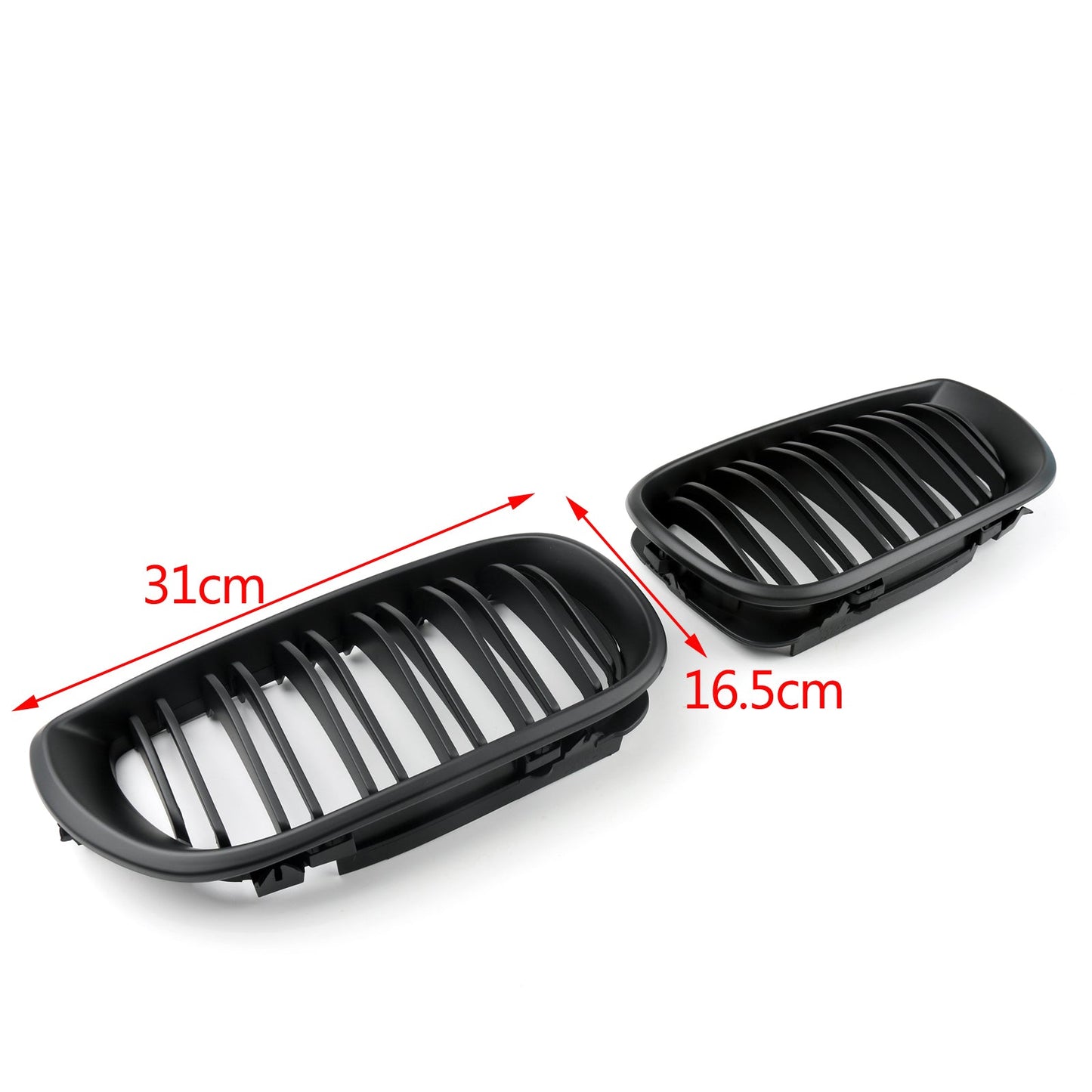 Front Gloss Blk Kidney Grills Grille Cover For BMW E46 3 Series 4Door 2002-2005