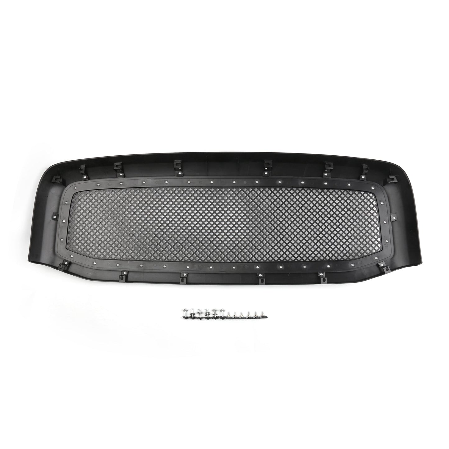 Mesh Style Front Hood Grille w/Chrome Rivet For 1500 2500 3500 06-08 BK