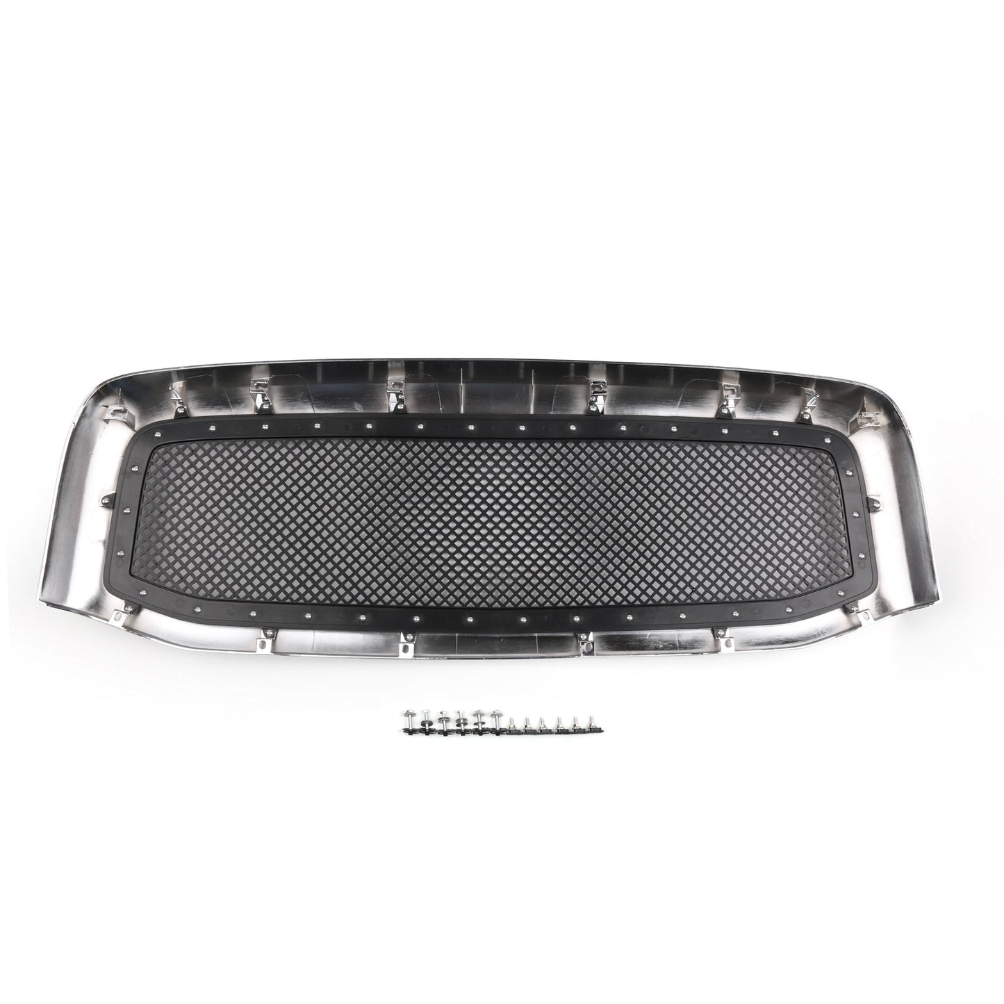 Mesh Style Front Hood Grille w/Chrome Rivet For 1500 2500 3500 06-08 BK