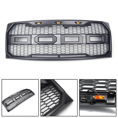 Replacement ABS Front Hood Grille W/ LED For Ford F150 Raptor Style (2009-2014)