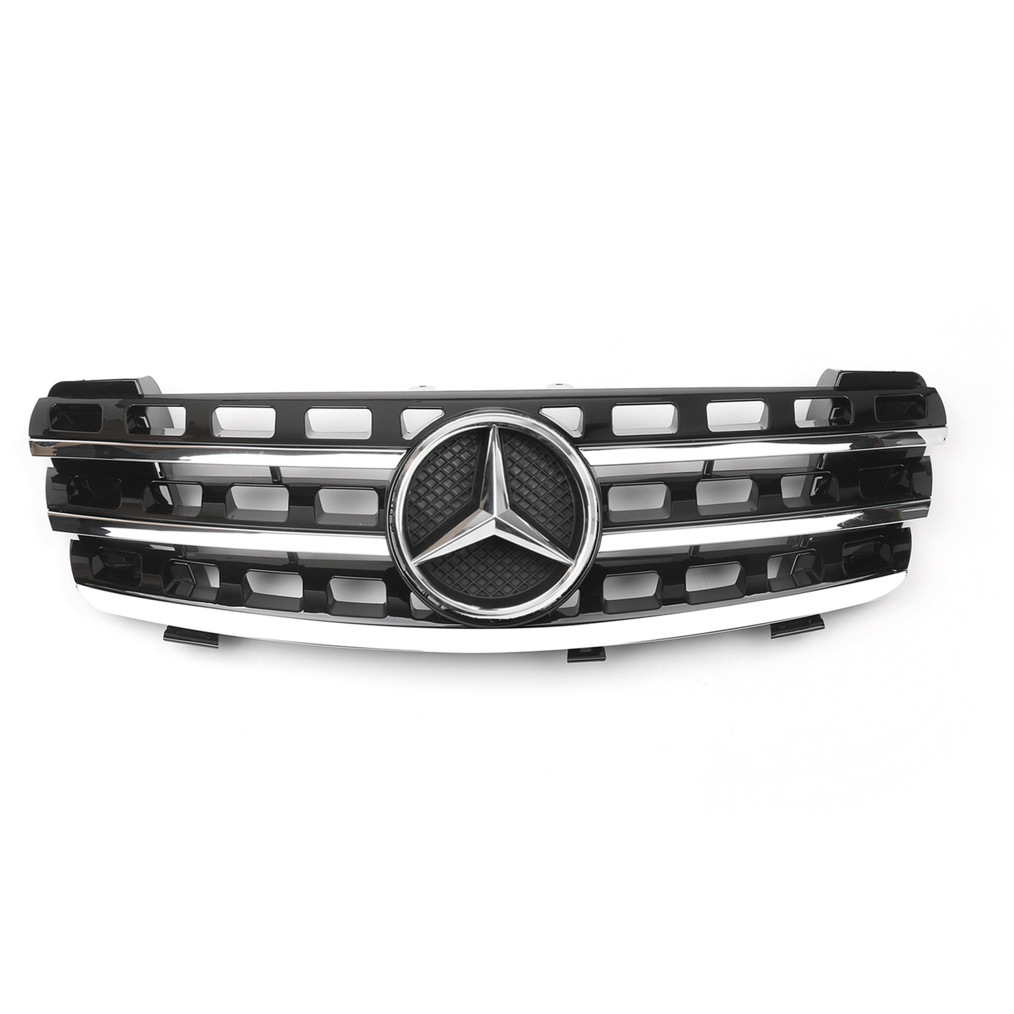 BLACK FRONT GRILL with CHROME FINS Fits MERCEDES BENZ W164 2005-2008 ML M-CLASS