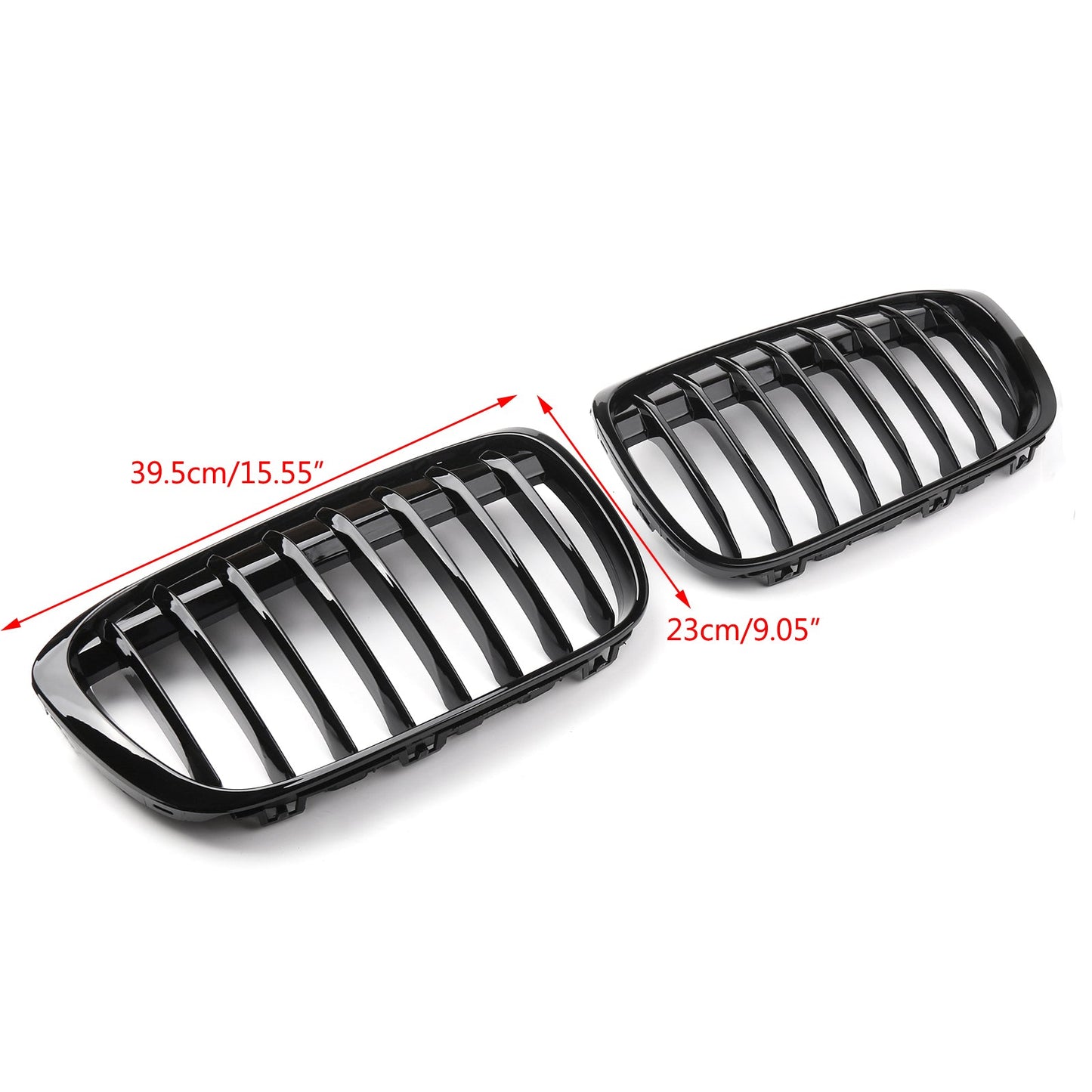 1 Pair Front Kidney Grille Grill For BMW 2016+ F48 F49 X1 X-Series Matte Black