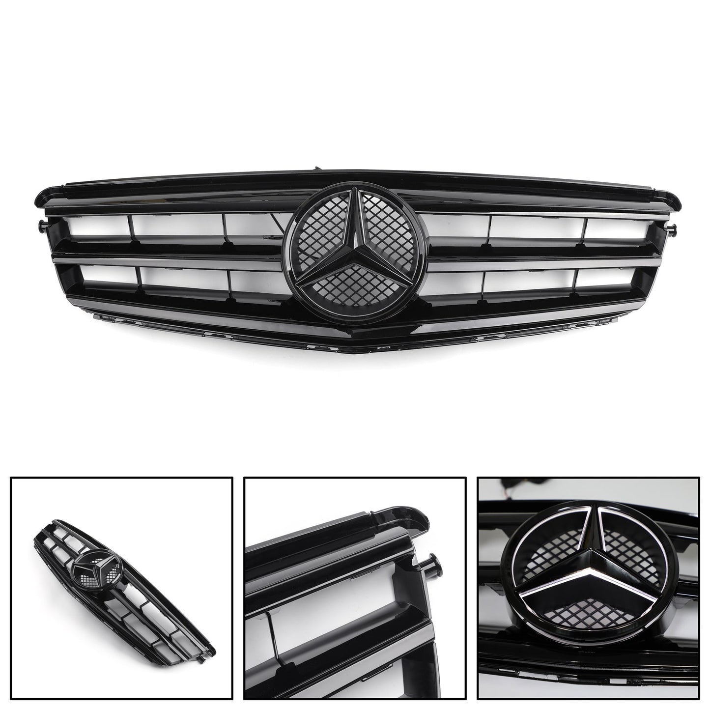 C Class W204 2008-2014 Benz Front Bumper Grille W/LED Emblem C300/C350