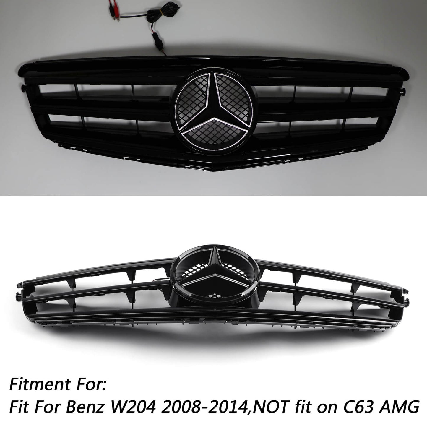 W204 C Class Front Bumper Grille Fit For Benz W/LED Emblem C300/C350