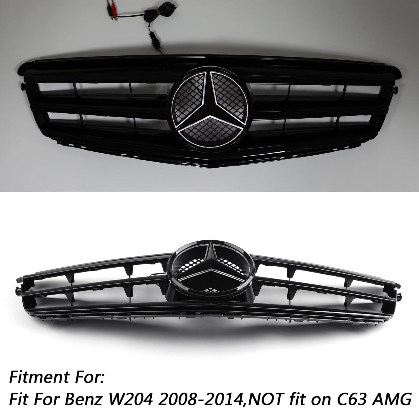 2008-2014 Benz C Class W204 Front Bumper Grille W/LED Emblem