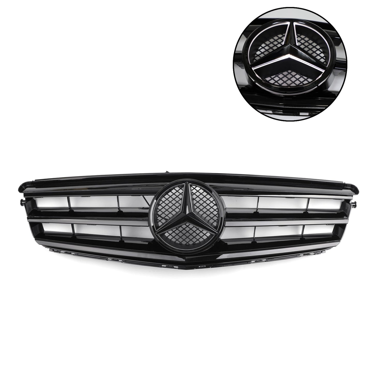 2008-2014 Benz C Class W204 Front Bumper Grille W/LED Emblem