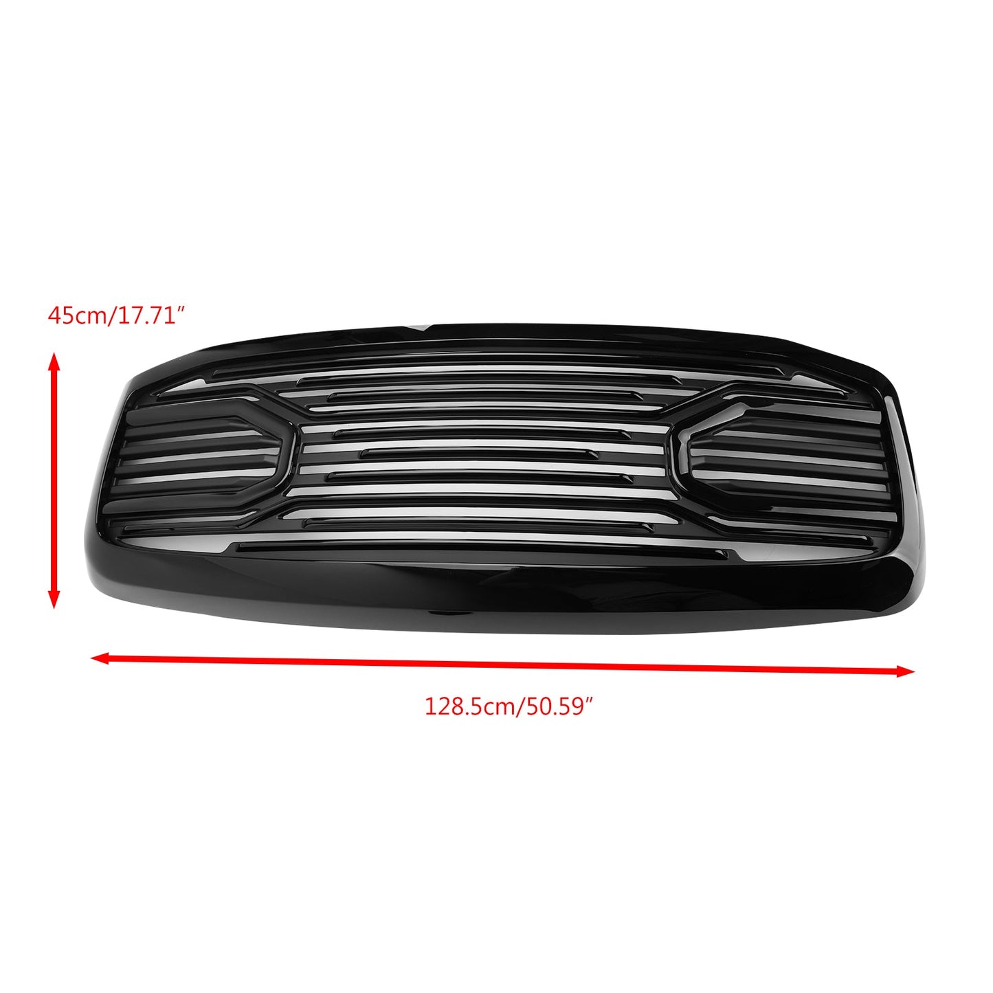 Front Black Big Horn Grille+Replacement Shell For 06-09 RAM 2500+3500