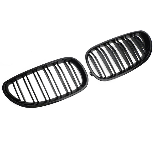 Glossy Black Front Sport Kidney Grille ABS For 04-2009 BMW E60 E61 M5 520i 530i