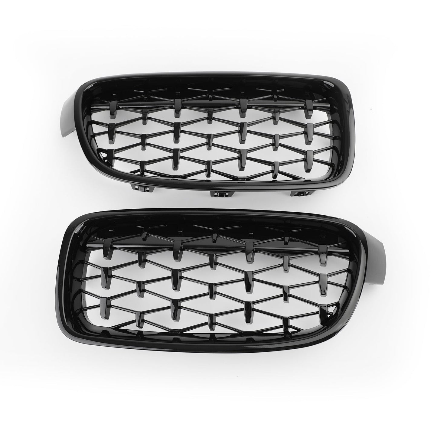 2012-2016 BMW F30 328i 335i Front Kidney Gloss Black Diamond Grille Grills