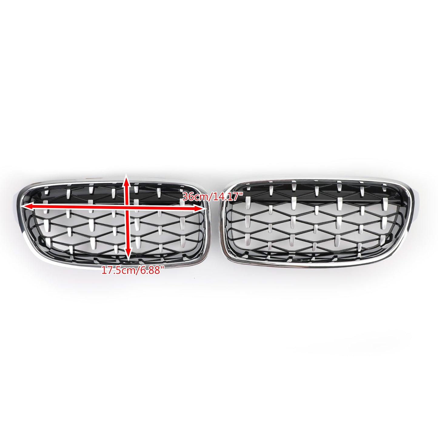 2012-2016 BMW F30 328i 335i Front Kidney Gloss Black Diamond Grille Grills