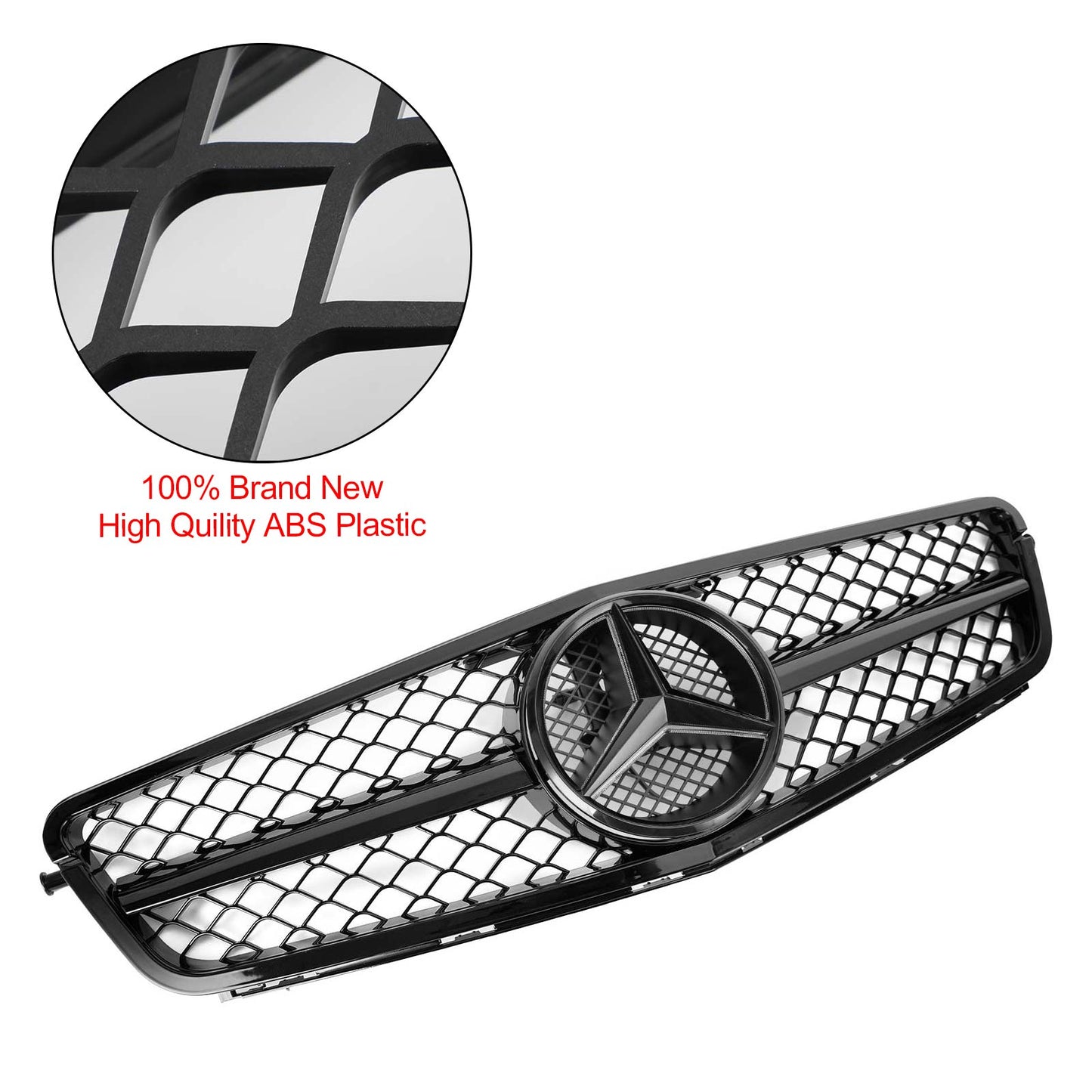 AMG W204 C-Class 2008-2014 Benz C300 C350 w/LED Front Bumper Car Grille Grill