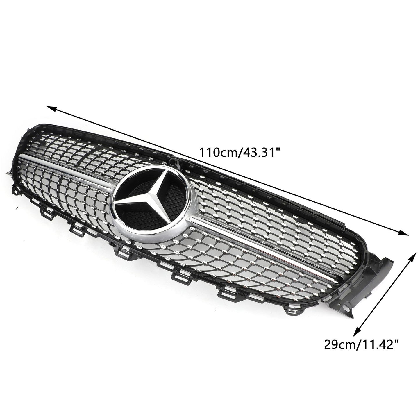 Mercedes Benz W213 E300 E400 2016-2019 Diamond Silver Border Front Grille Grill