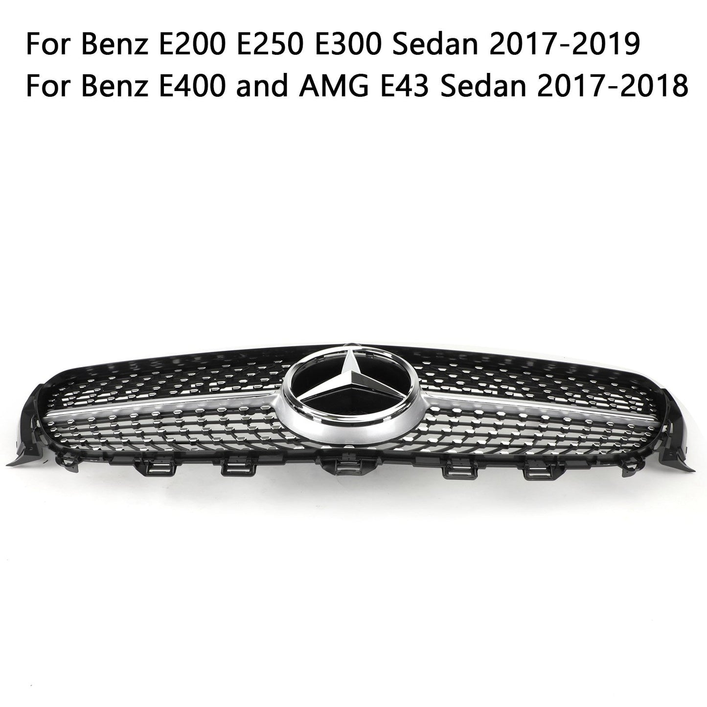 Mercedes Benz W213 E300 E400 2016-2019 Diamond Silver Border Front Grille Grill