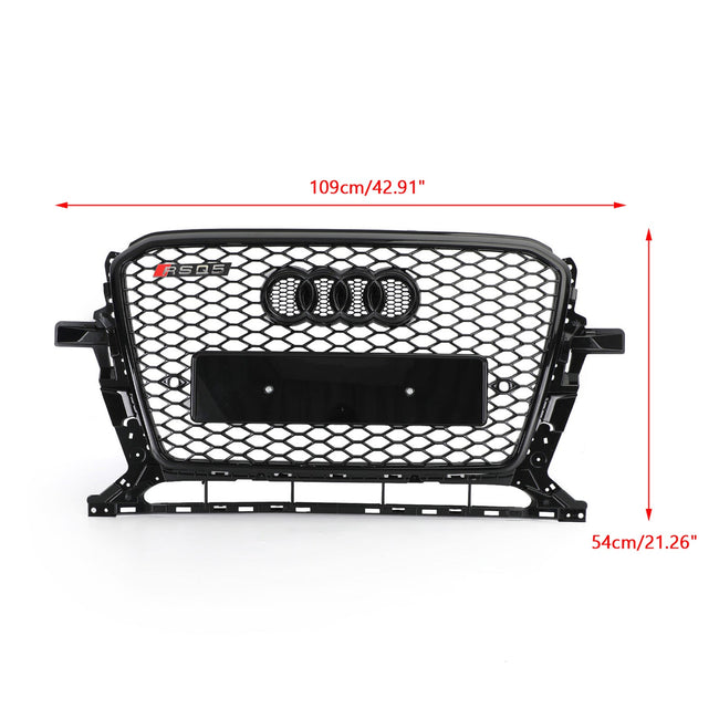 RSQ5 Style Honeycomb Mesh Sport Hex Grill fit Audi Q5 2013-2017 Gloss Black