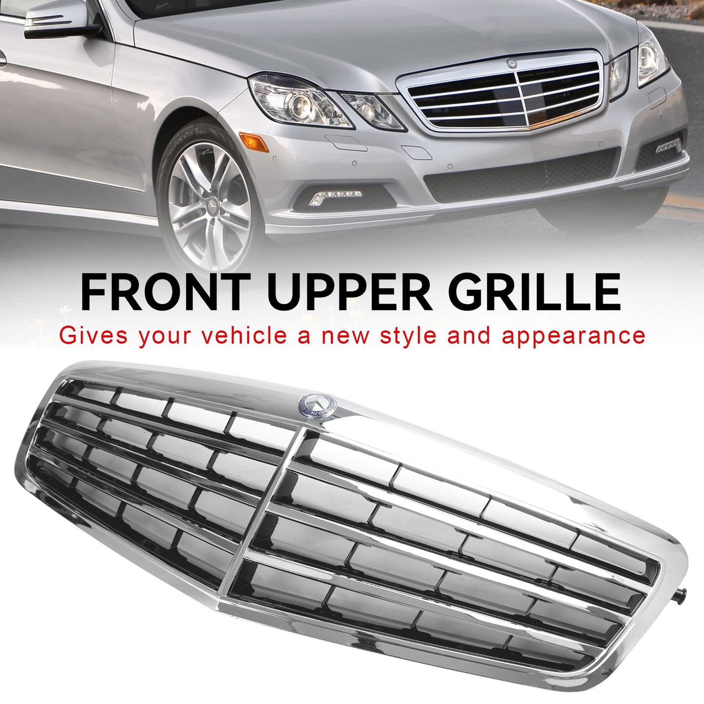 Mercedes-Benz E Class W212 E350 E550 2010-2013 Chrome Front Grill Grille Fit