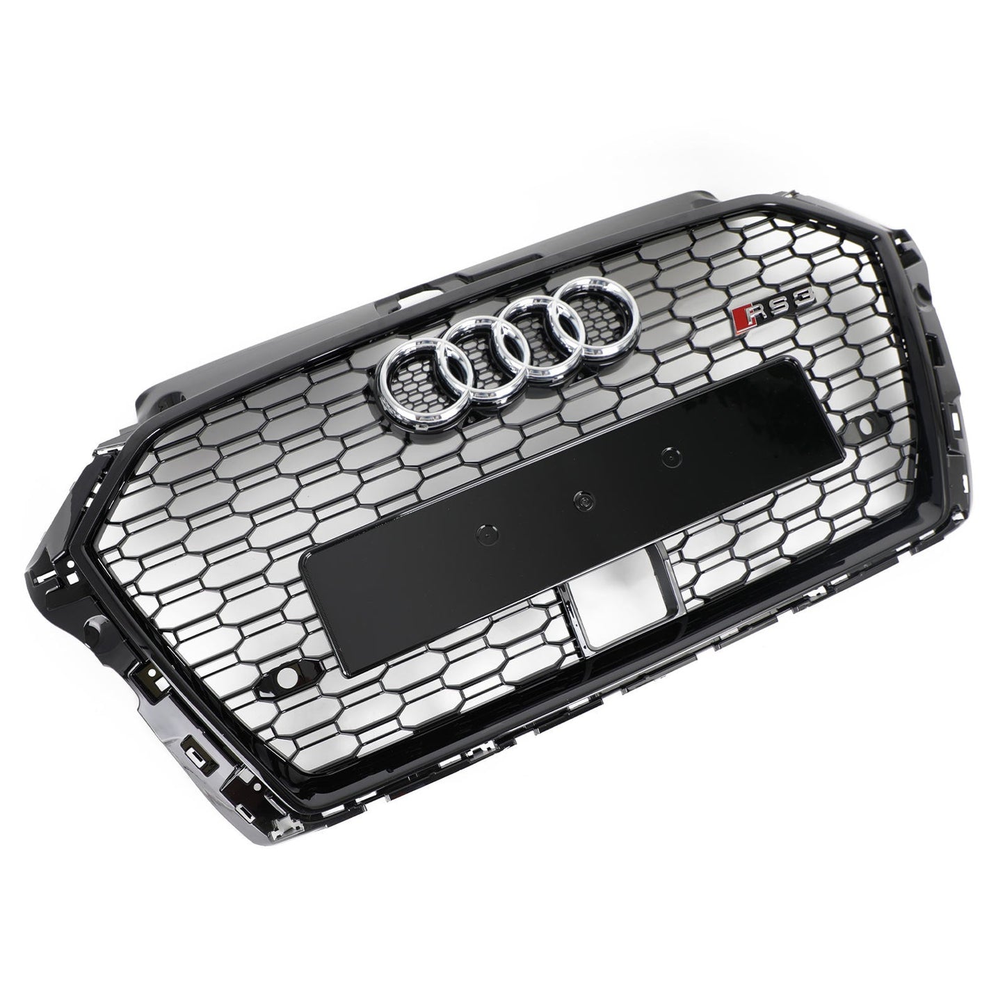 2017-2019 Audi A3 S3 With ACC Honeycomb Front Grille RS3 Style Gloss Black