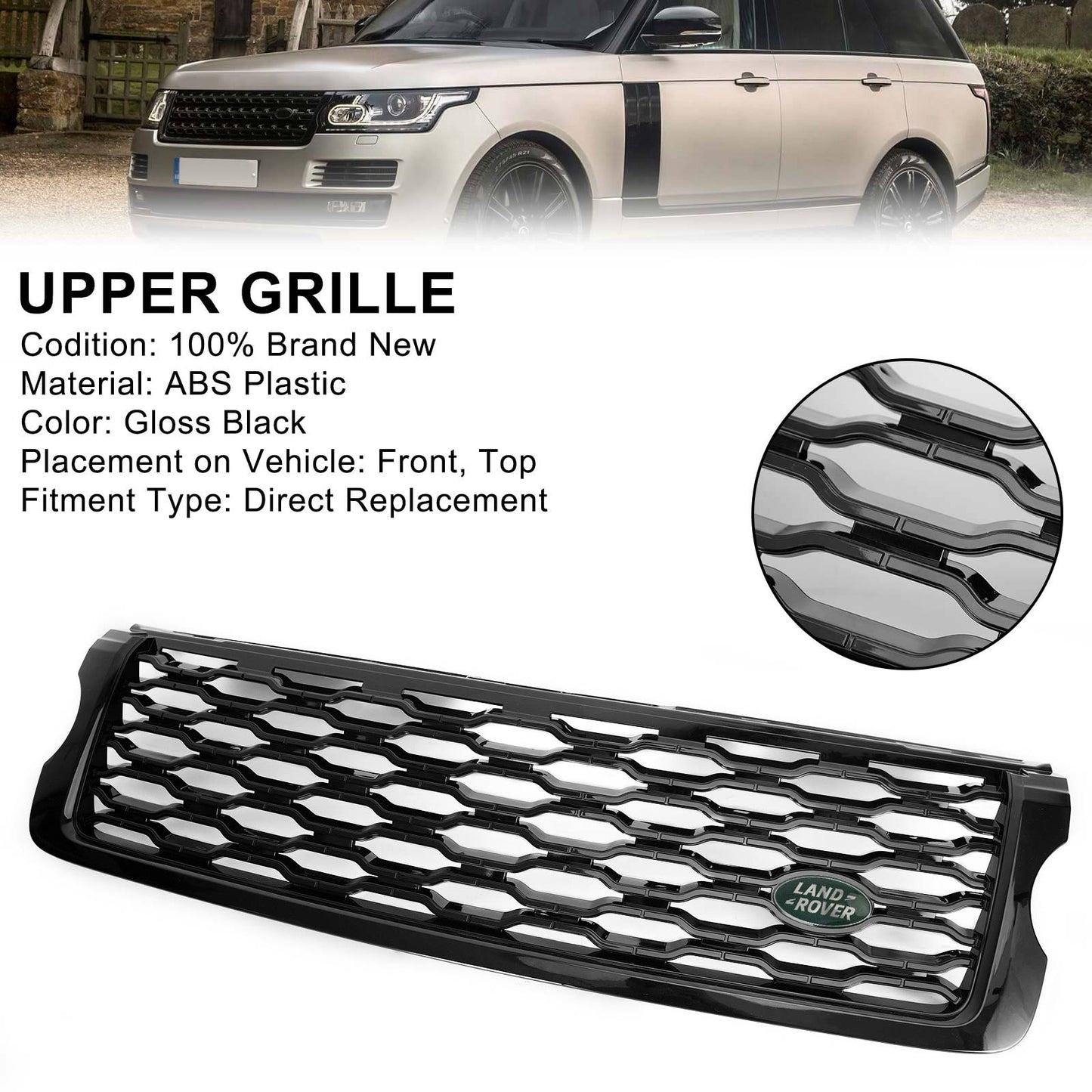 2013-2017 Land Rover Range Rover Vogue L405 Front Bumper Upper Grille Grill