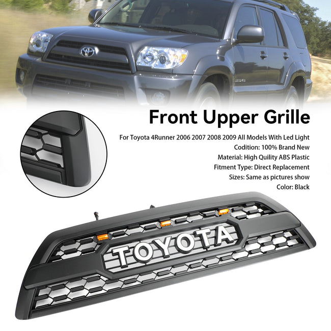 Toyota 4Runner 2006-2009 TRD PRO Style Front Bumper Grille Grill W/ LED