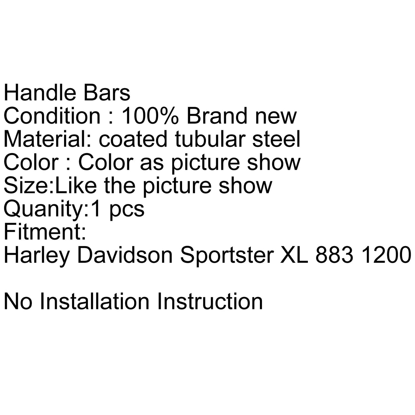 Handlebar Handlebars Fit for Harley Sportster XL 883 1200 Black Chrome #501 Generic