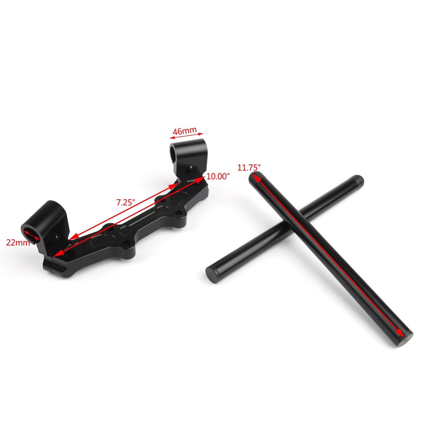 CNC Clipon Adapter Plate & 22mm Handlebar Kit For Yamaha MT-07 FZ-07 14-17 Generic