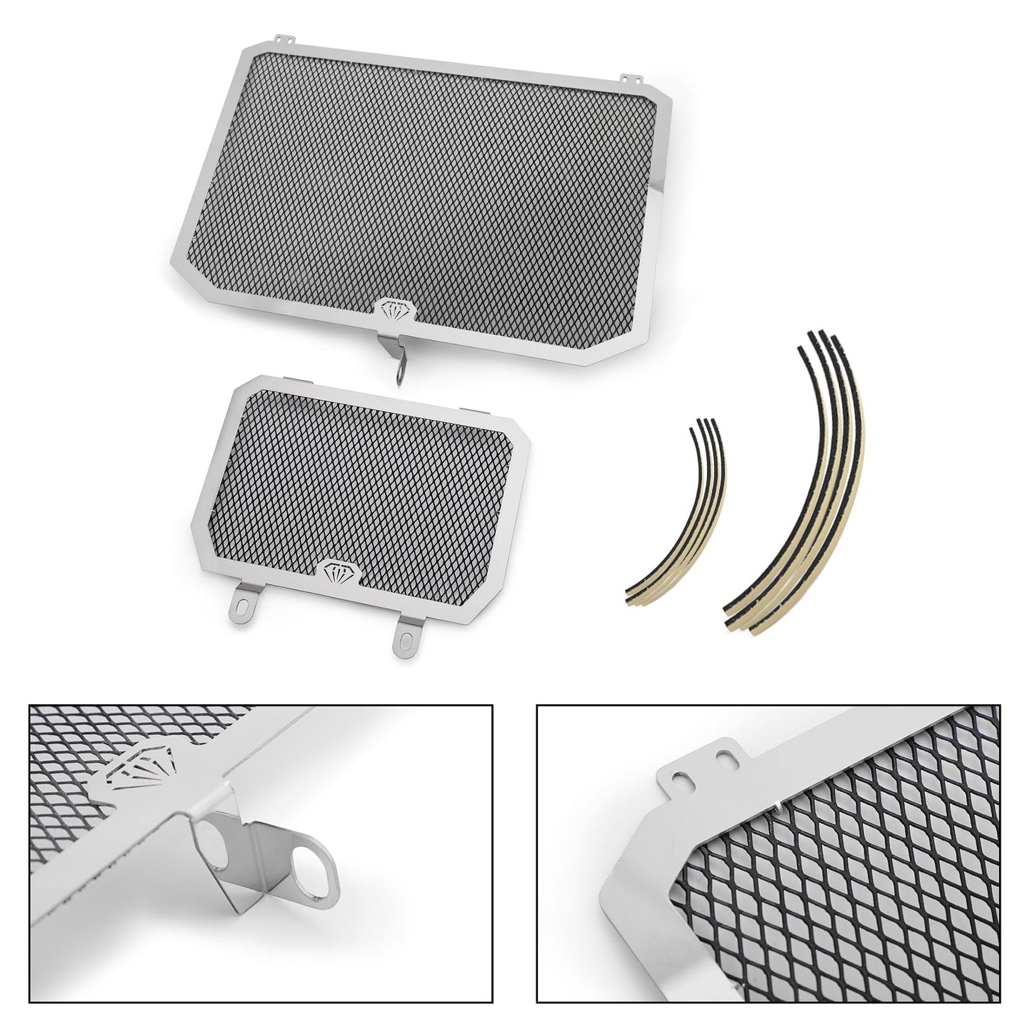 Upper & Lower Radiator Guard Oil Cooler Protector For Yamaha YZF-R1 R1M 15-17 Generic