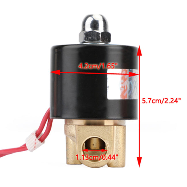 1/4" DC 12V Brass Normally Closed Electric Solenoid Valve BSP Gas Water Air N/C
