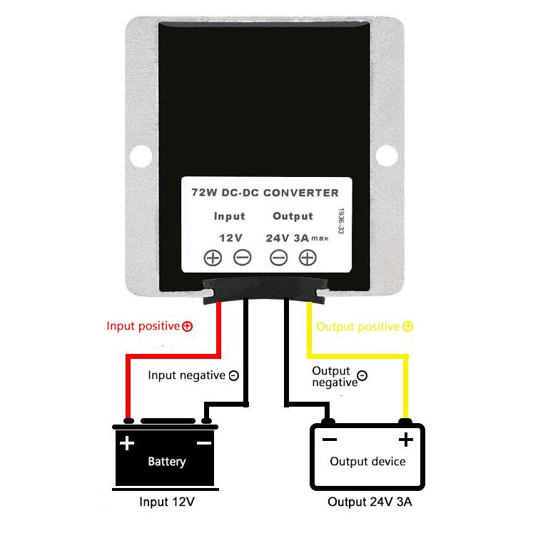 DC-DC 12V Step Up to 24V 3A 72W Car Power Supply Converter Regulator Waterproof