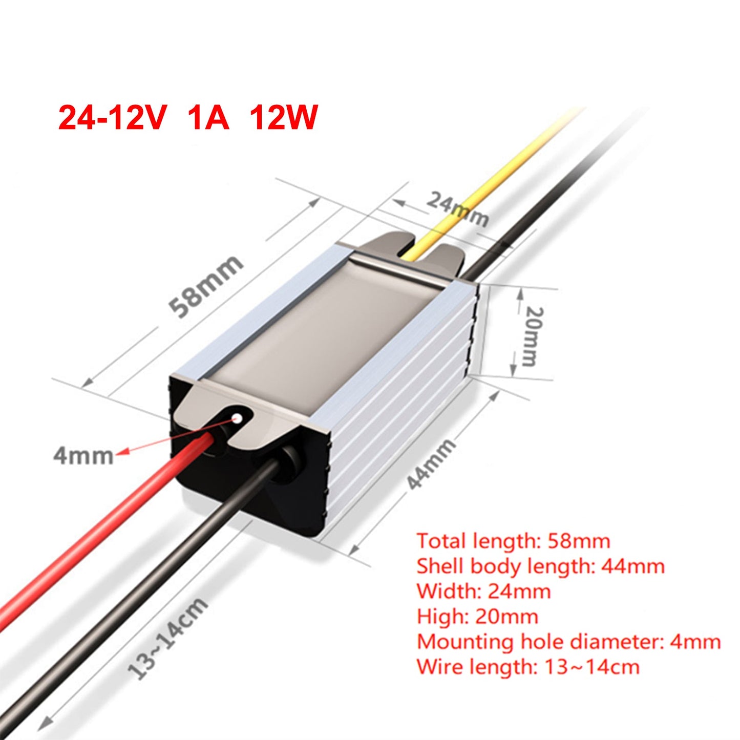 24V To Dc 12V 1A Waterproof Converter Step Down Volt Module Power Supply