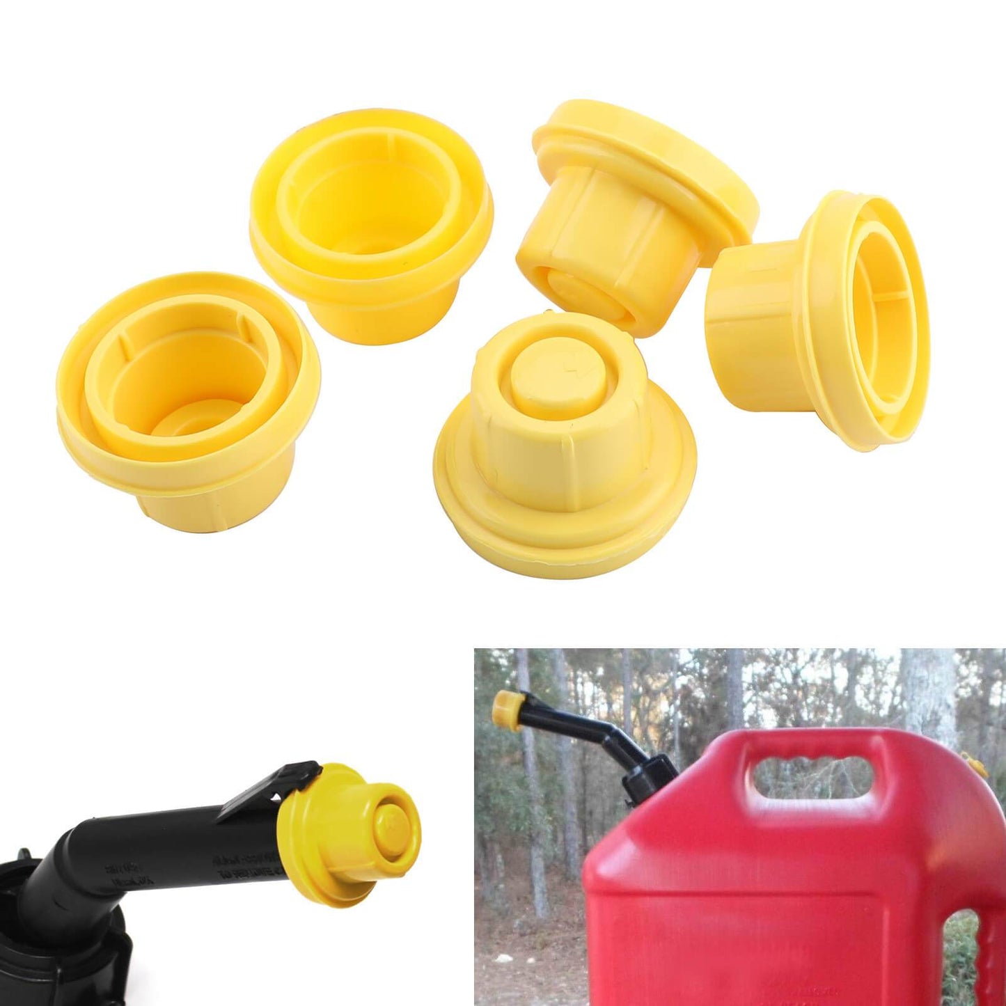 5x Replacement YELLOW SPOUT CAP Top For BLITZ Fuel GAS CAN 900302 900092 900094