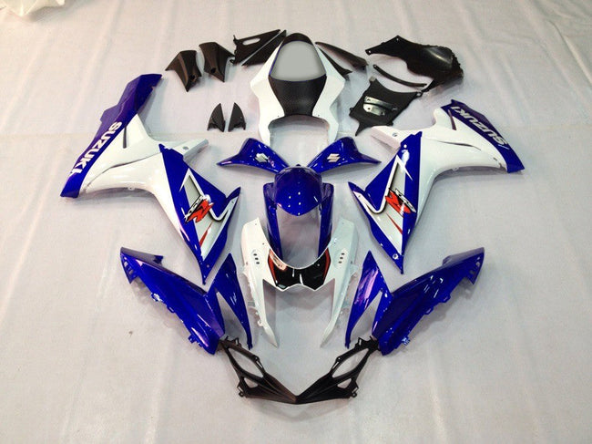 2011-2021 Suzuki GSXR 600 750 Amotopart Fairing White&Blue Kit