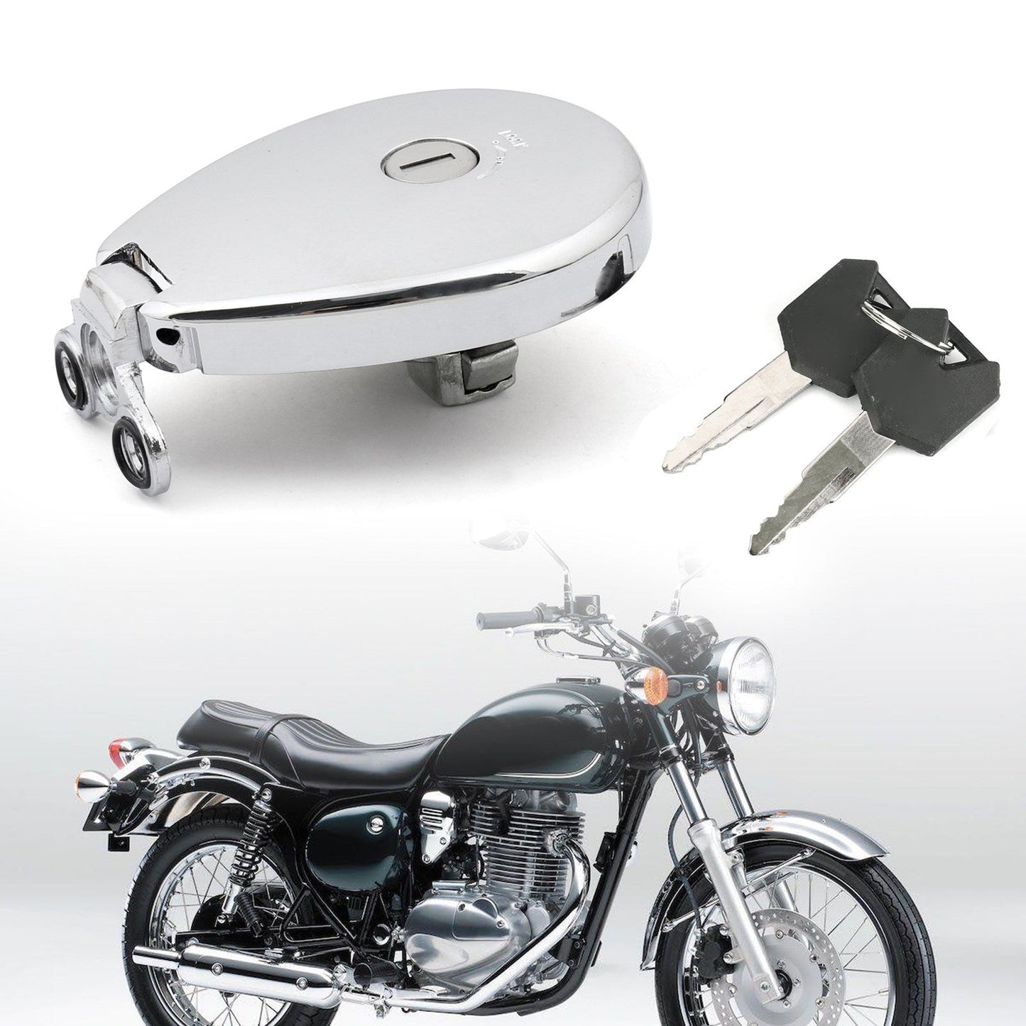 Fuel Gas Tank Cap + Keys For Kawasaki ZR1100 BJ250 VN1500 ZL600 Vulcan 400 500