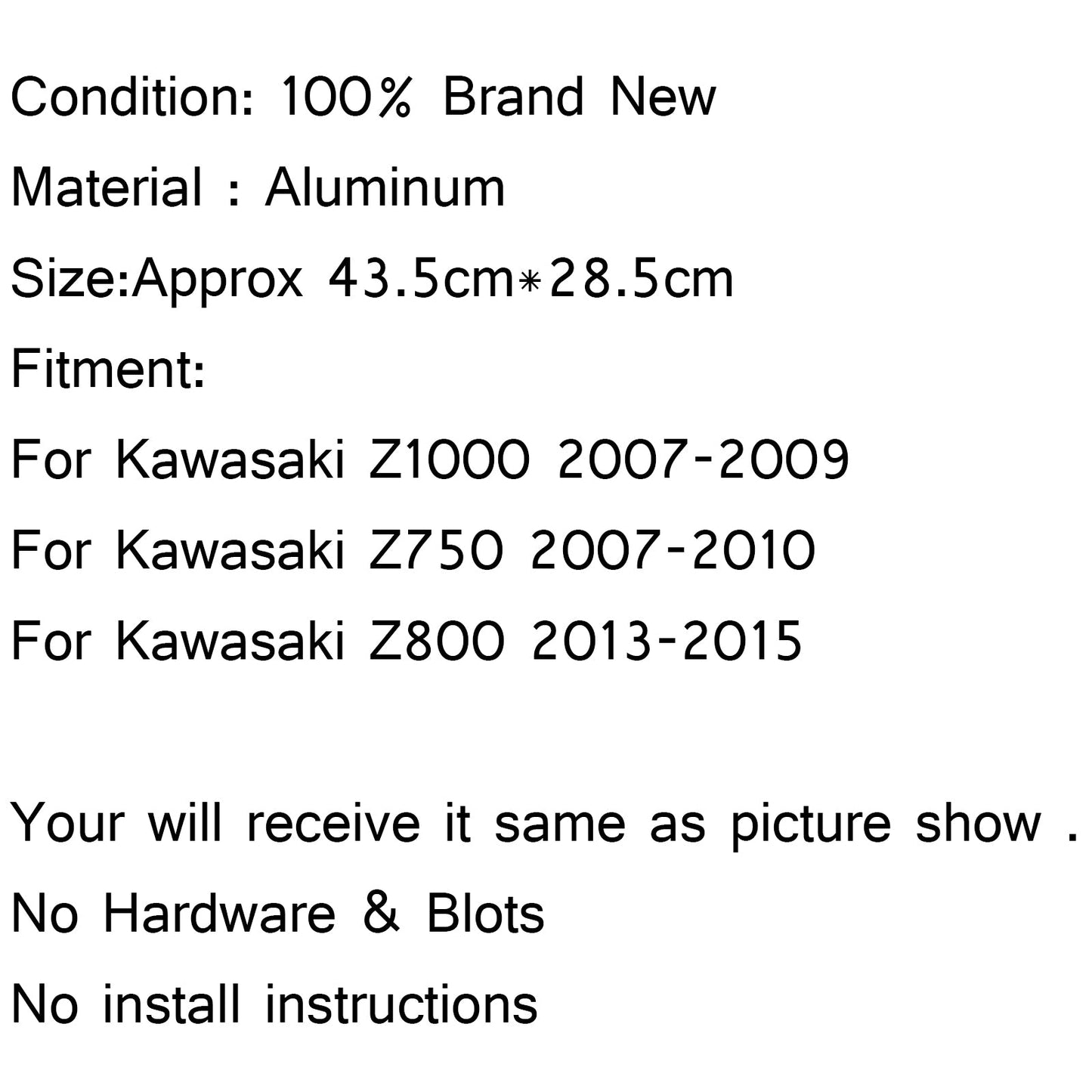 Motorcycle Radiator Cooler Aluminum For Kawasaki Z1000 07-09 Z750 Z800 2007-2010