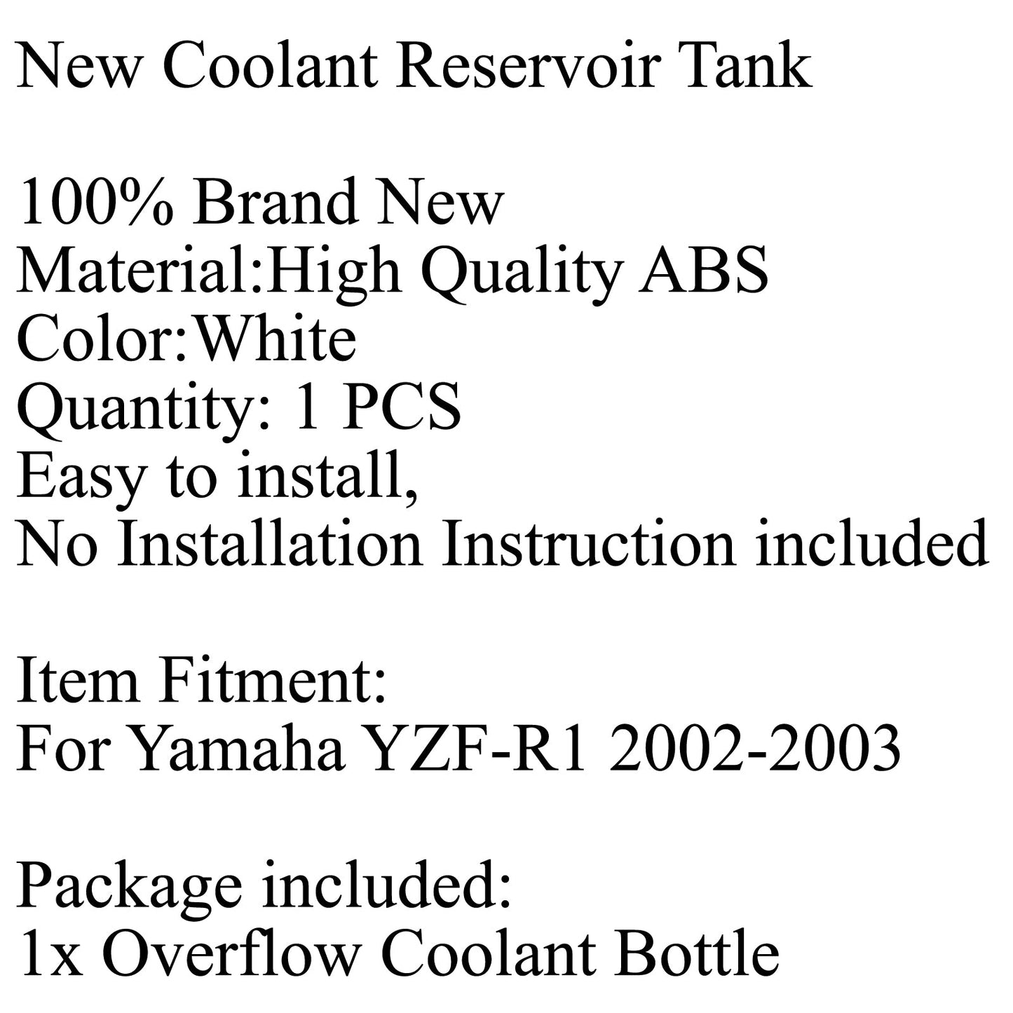 Radiator Coolant Overflow Tank Coolant Reserve Bottle For Yamaha YZF-R1 02-03