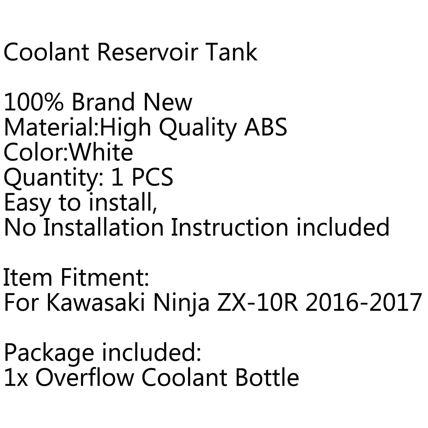 Coolant Radiator Overflow Tank Coolant Reserve Bottle For Kawasaki Ninja ZX-10R